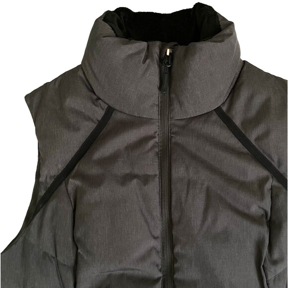 Champion C9 Puffer Vest Gray Sleeveless Full Zip Poly M Women Ski Snowboard Y2K - Picture 2 of 13